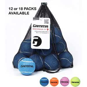 Gamma Bag of Pressureless Tennis Balls – 12 or 18 Count – 4 Colors