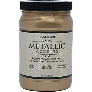 Rust-Oleum Metallic Accents Paint, Quart, Soft Gold