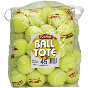 Tourla Pressureless Tennis Balls with Vinyl Tote (45 Pack of Balls)