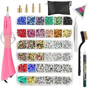 Hotfix Rhinestone Applicator- 4360pcs - Tips, Tweezers, Tray