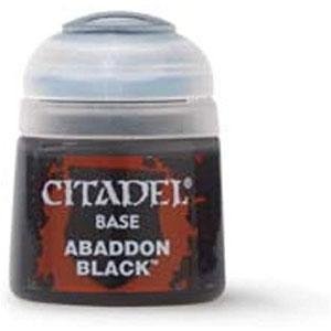 Citadel Base Paints for Warhammer | 12ml Bottles | Abaddon Black