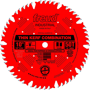 Freud 10 Inch Table Saw Blade | 50 Teeth | Thin Kerf | Non-Stick