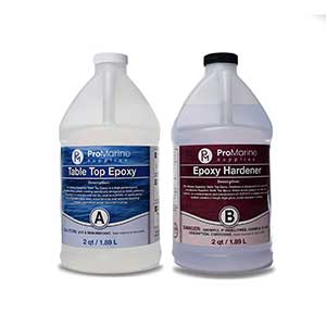 Pro Marine Epoxy For Countertops, Table Top & Wood | 1 Gallon Kit