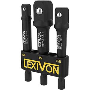 LEXIVON Impact Socket Adapter | 3inch Extension Bit | 3-Piece Set
