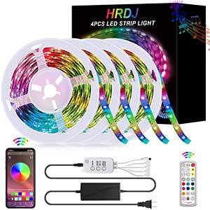 HRDJ LED Strip Lights/ RGB Color Changing/ Music Sync/ 4x16.4.