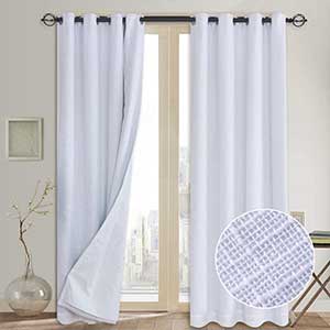 Rose Home Blackout Curtains For Day Sleepers | White Liner | 84.