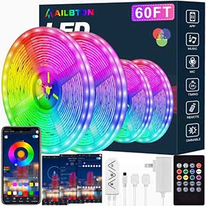 AILBTON LED Strip Lights Sync With Music | 60 Ft