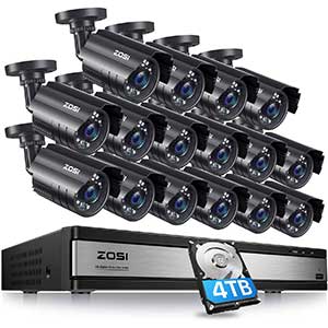 ZOSI 16CH DVR Security System | 4TB HDD | 80ft Night Vision