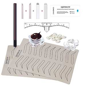 QMYBROW Microblading Kit With- Blades, Cup, Ruler, Pigment